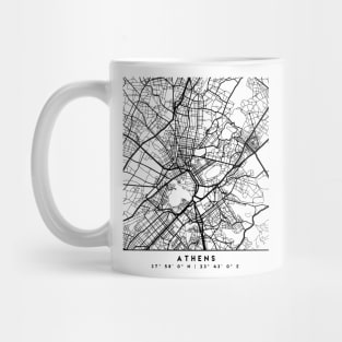 ATHENS GREECE BLACK CITY STREET MAP ART Mug